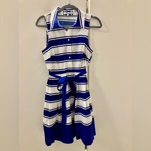 NWT Milly For Design Nation Womens Blue White Striped Shirt Cotton Dress Sz 10.
